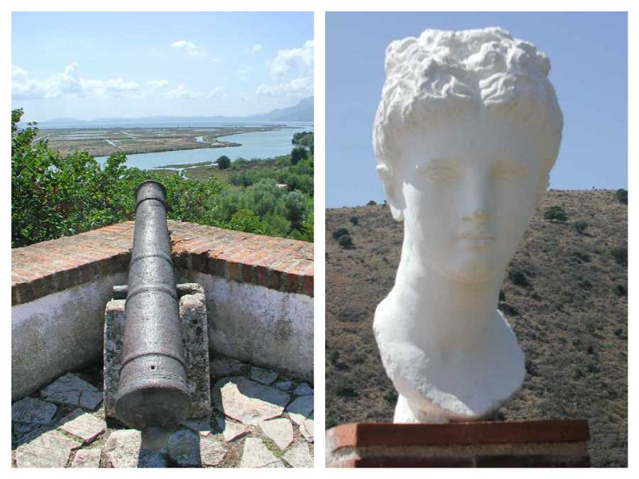 Canon and Roman Emporer's Bust in Butrint