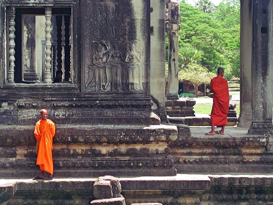 Monks at Angkor Wat Temple, Cambodia