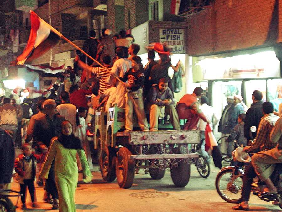 Football Fans Celebrate Win in Luxor