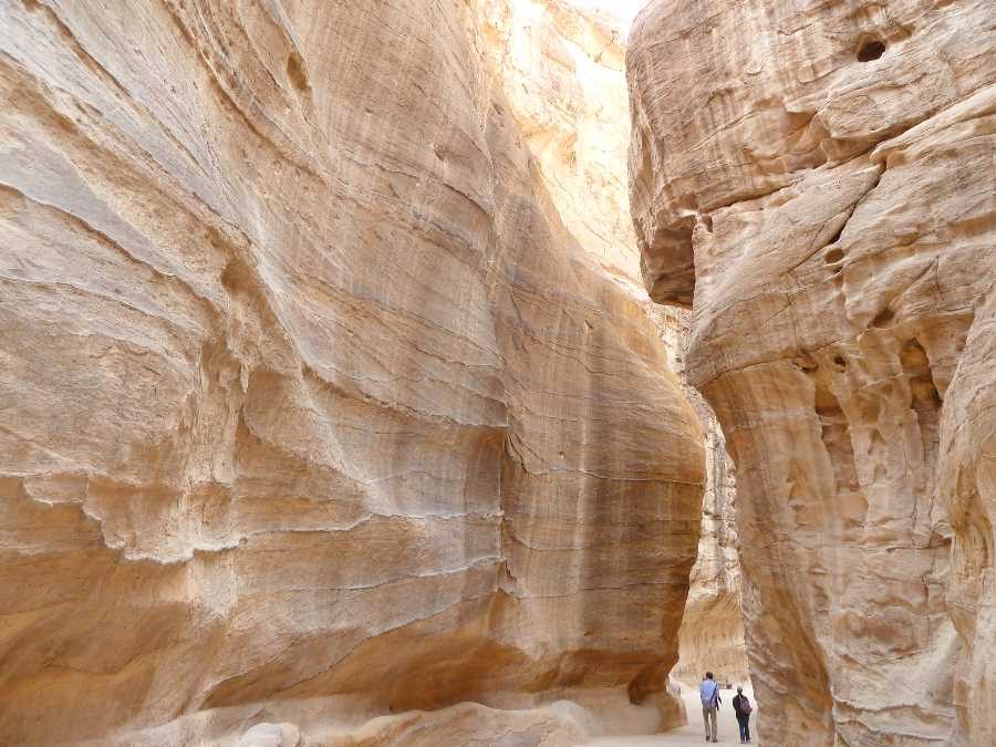The entrance to Petra is through the narrow Siq