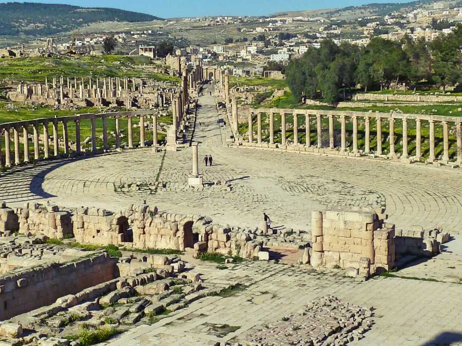Highlights of Jerash include the Oval Plaza, Temple of Artemis and the Theatre