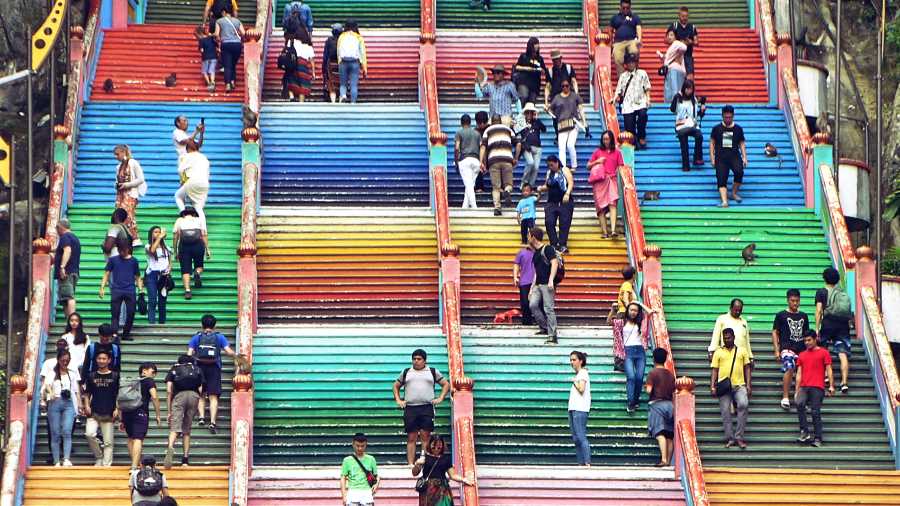 Batu Caves stairs. Kuala Lumpur, Malaysia