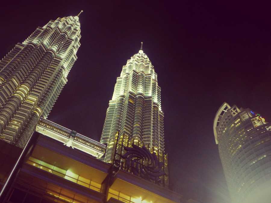 The Petronas Towers are twin skyscrapers in Kuala Lumpur, Malaysia
