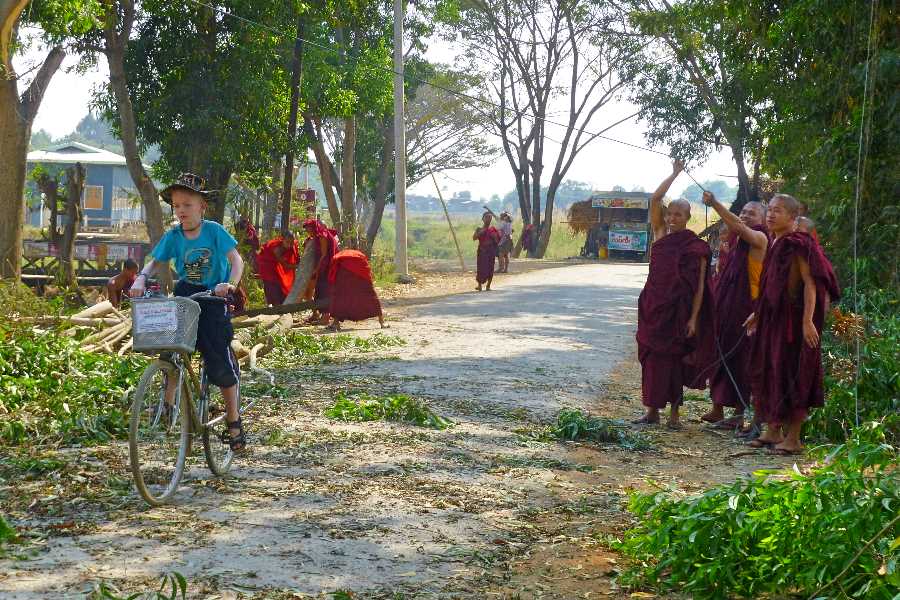 Nyaungshwe serves as a marina for the numerous long boats carrying tourists into Inle Lake
