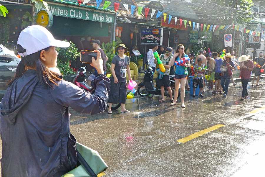 Chiang Mai Sunday Walking Market Street during Songkran