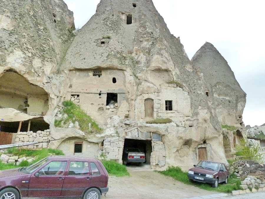 Houses and homes are dug out of the soft rock