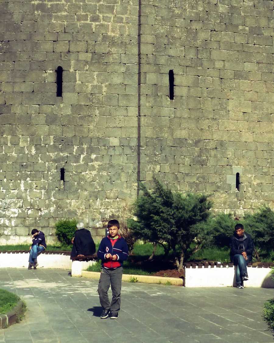 People by the City Walls of Diyarbakir