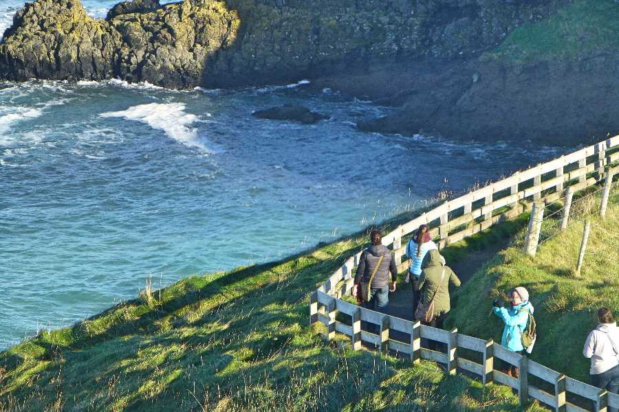 The bridge links the mainland to the tiny island of Carrickarede