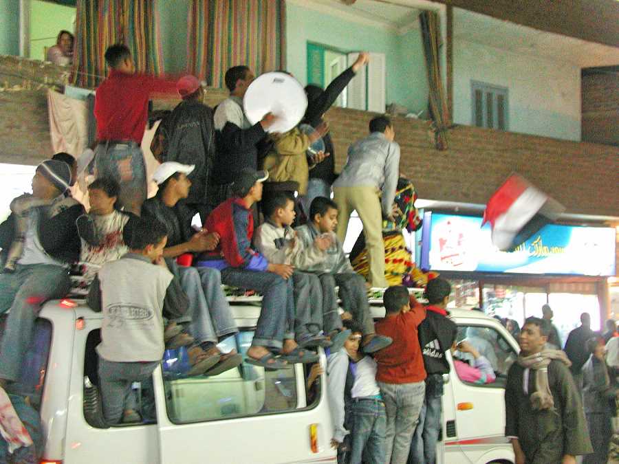 Egyptian fans in Luxor celebrate winning the 2006 African Cup of Nations