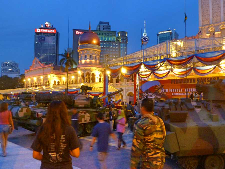 The Malaysian military were putting on a show when we were there