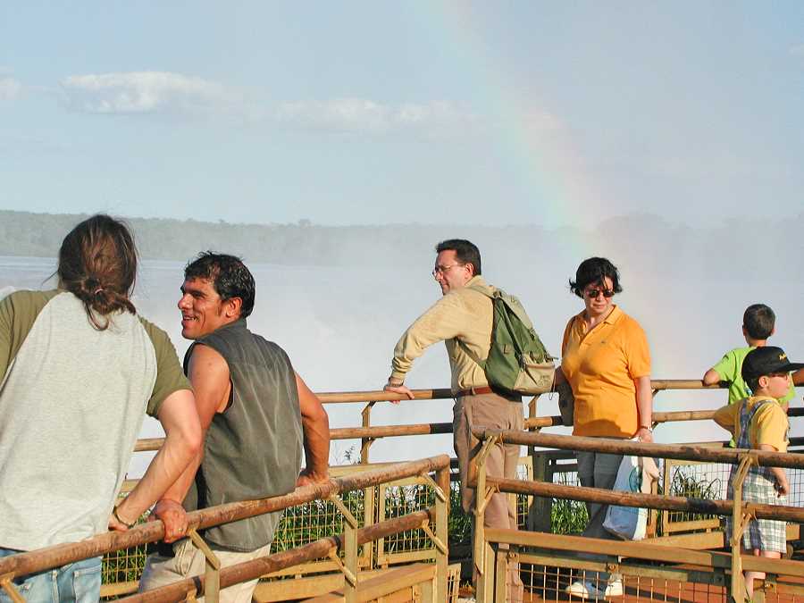 Iguazu Falls is split between Argentina and Brazil