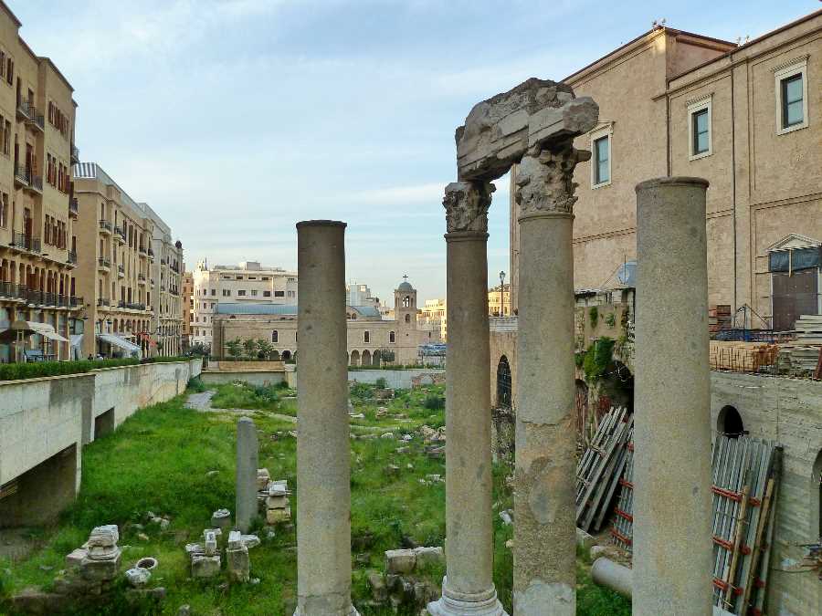 The new shopping district in Beirut surrounds the remains of a Roman market
