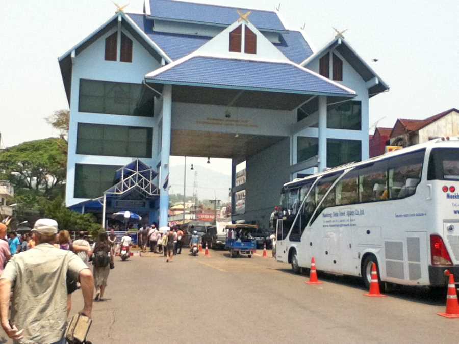 The minivan gets to Mae Sai and the border at around noon, allowing us an hour to complete all the formalities